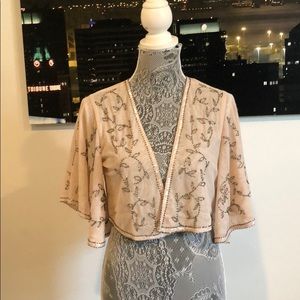 Blush embroidered cover up